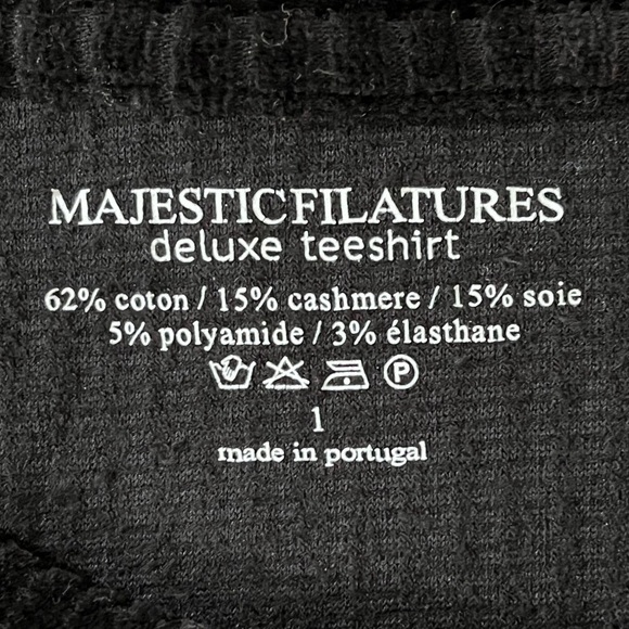 Majestic Filatures Ribbed Cashmere-Blend Long Sleeve Deluxe Tee Shirt Womens XS - Picture 9 of 14
